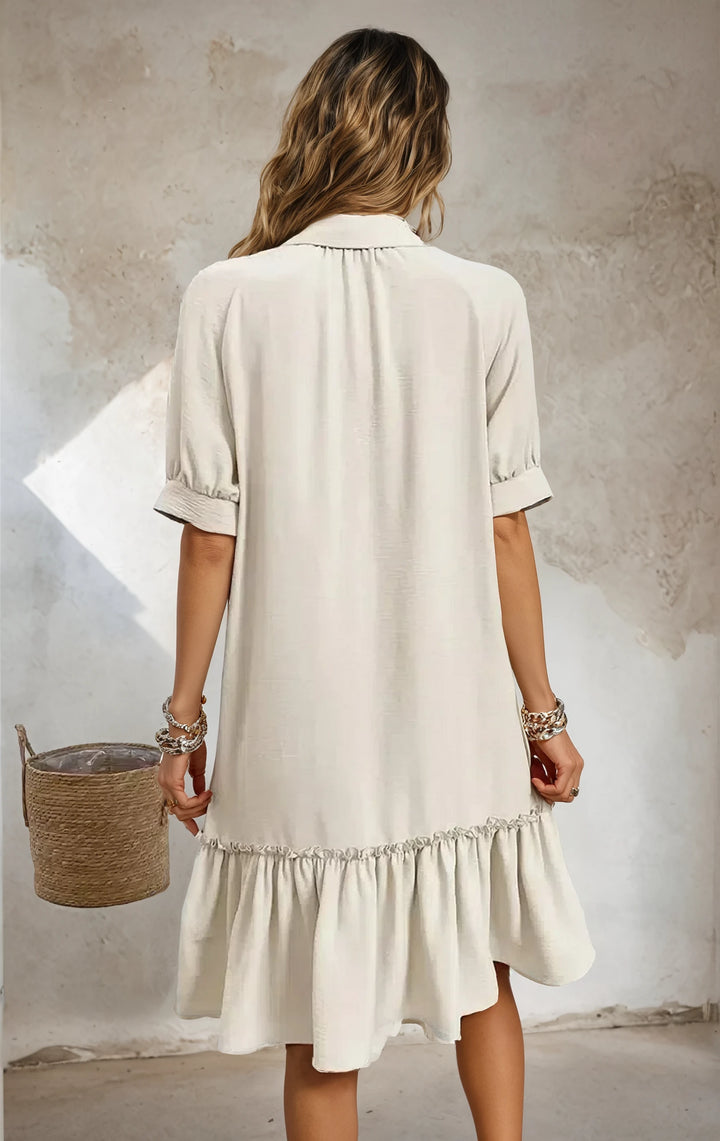 Aliyah – Dress with buttons and ruffle at the hem