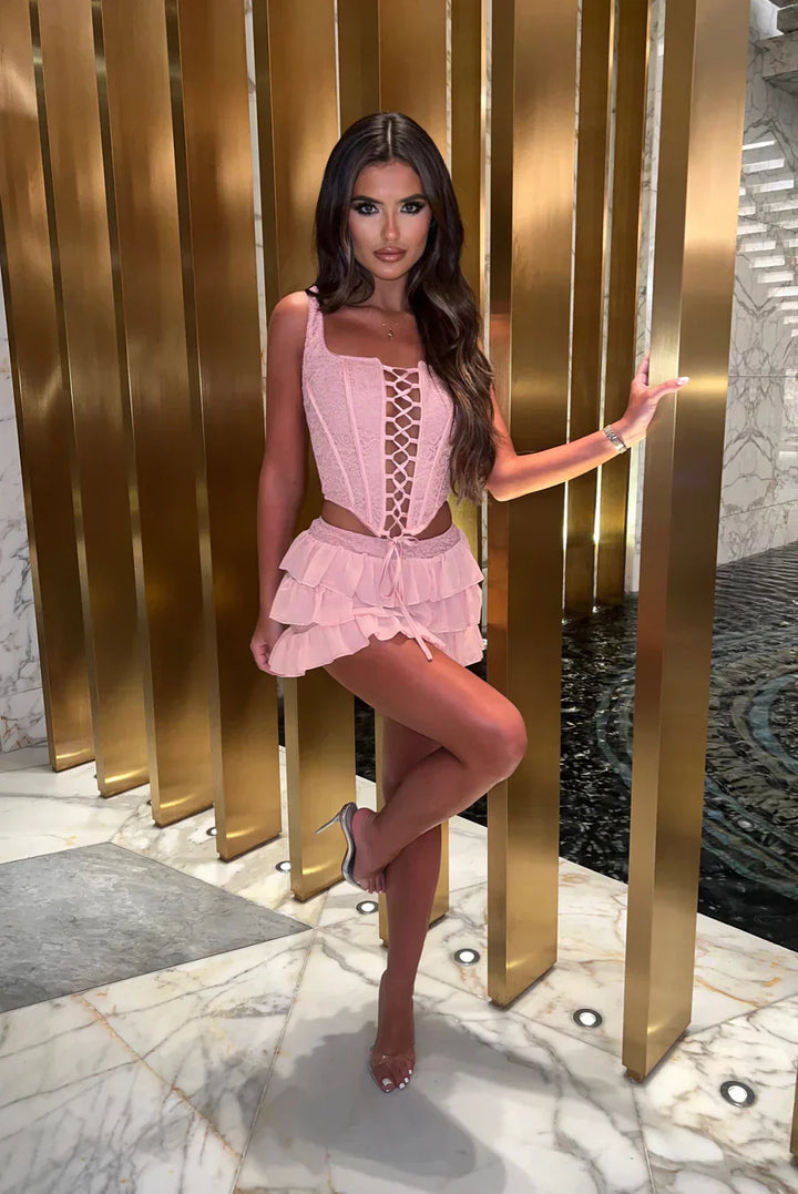 Nicole | Modern Tiered Mini Skirt Set