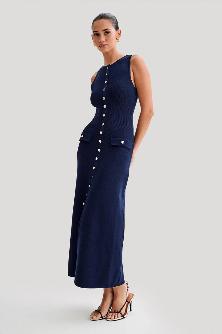 Isla | Sleek Textured Maxi Dress