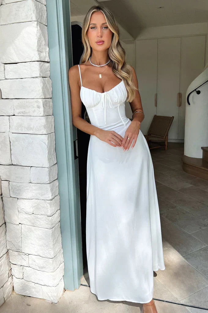 Lucia | Delicate Lace-Up Maxi Dress
