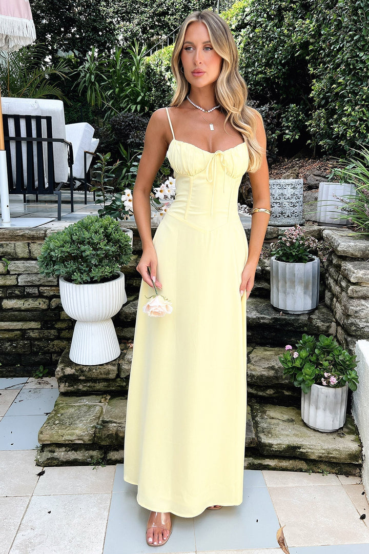 Lucia | Delicate Lace-Up Maxi Dress